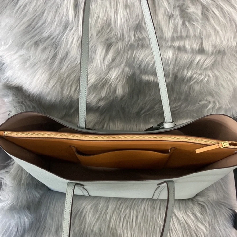 Tory Burch Light Blue/Teal Leather Tote